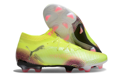 Puma Future 8 Ultimate FG Low-Tops Soccer Cleats - Yellow/Pink/Black