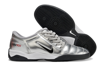 Nike Total 90 II IC Low-Tops Soccer Shoes - Silver/Black/White