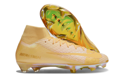 Nike Air Zoom Mercurial Superfly 10 Elite FG High-Tops Soccer Cleats - Gold/Gold