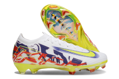 Nike Air Zoom Mercurial Vapor 16 Elite FG Low-Tops Soccer Cleats - White/Blue/Yellow