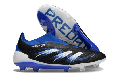 Adidas Predator Elite 25 Laceless FG Low-Tops Soccer Cleats - Black/Blue/White