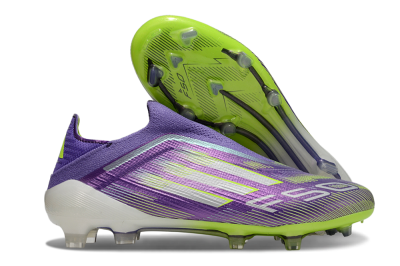 Adidas F50 Elite Laceless FG Low-Tops Soccer Cleats - Purple/Yellow/White