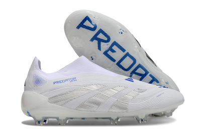 Adidas Predator Elite 25 Laceless FG Low-Tops Soccer Cleats - White/Blue/Black