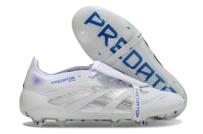 Adidas Predator Elite 25 Foldover Tongue FG Low-Tops Soccer Cleats - White/Blue/Black