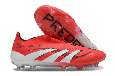 Adidas Predator Elite 25 Laceless FG Low-Tops Soccer Cleats - Red/White/Black