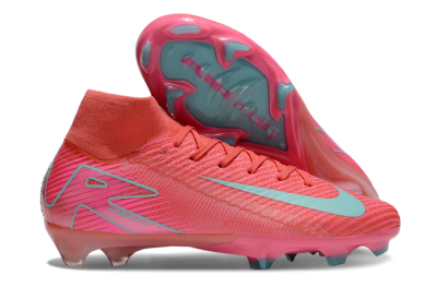 Nike Air Zoom Mercurial Superfly 10 Elite FG High-Tops Soccer Cleats - Red/Jade/Pink