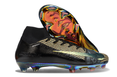 Nike Air Zoom Mercurial Superfly 10 Elite FG High-Tops Soccer Cleats - Black/Gold/White