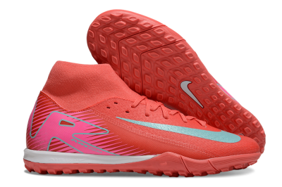 Nike Air Zoom Mercurial Superfly 10 Elite TF High-Tops Soccer Shoes - Red/Jade/Pink