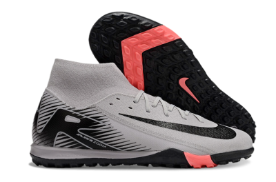 Nike Air Zoom Mercurial Superfly 10 Elite TF High-Tops Soccer Shoes - Grey/Black/Pink