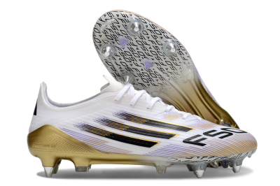 Adidas F50 Elite SG Low-Tops Soccer Cleats - White/Black/Gold