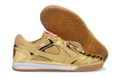 Nike Street Gato IC Low-Tops Soccer Shoes - Gold/White/Brown