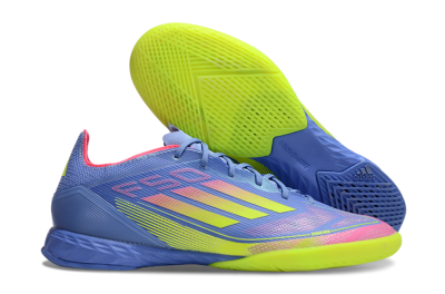 Adidas F50 Pro IC Low-Tops Soccer Shoes - Blue/Yellow/Pink