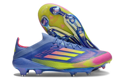 Adidas F50+ Elite Lightstrike Pro FG Low-Tops Soccer Cleats - Blue/Yellow/Pink