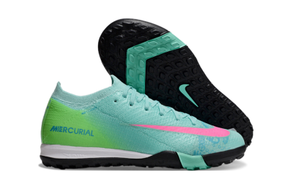 Nike Air Zoom Mercurial Vapor 16 Elite TF Low-Tops Soccer Shoes - Jade/Yellow/Pink