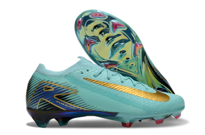 Nike Air Zoom Mercurial Vapor 16 Elite FG Low-Tops Soccer Cleats - Jade/Gold/Blue