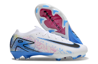 Nike Air Zoom Mercurial Vapor 16 Elite FG Low-Tops Soccer Cleats - White/Black/Blue/Pink/Yellow