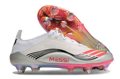 Messi x Adidas F50 Elite 2025 SG Low-Tops Soccer Cleats - Silver/White/Black