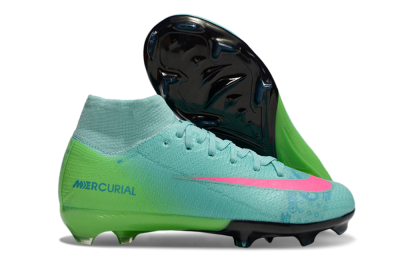 Nike Air Zoom Mercurial Superfly 10 Elite FG High-Tops Soccer Cleats - Jade/Pink/Yellow