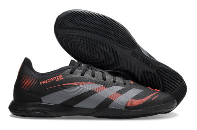 Adidas Predator 25 Elite IC Low-Tops Soccer Shoes - Black/Grey/Red