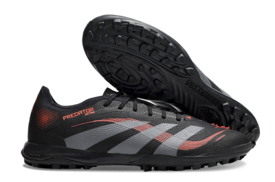 Adidas Predator 25 Elite TF Low-Tops Soccer Shoes - Black/Grey/Red