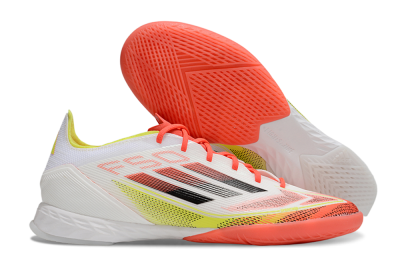 Adidas F50 Pro IC Low-Tops Soccer Shoes - White/Red/Yellow