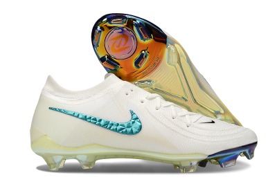 Nike Phantom GX Elite FG Low-Tops Soccer Cleats - Beige/Blue/Black