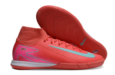 Nike Air Zoom Mercurial Superfly 10 Elite IC High-Tops Soccer Shoes - Red/Jade/Pink