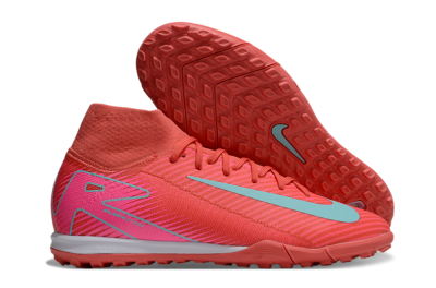 Nike Air Zoom Mercurial Superfly 10 Elite TF High-Tops Soccer Shoes - Red/Jade/Pink