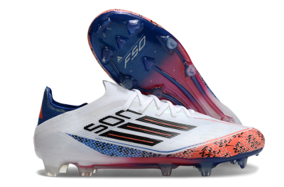 Adidas F50 Elite FG Low-Tops Soccer Cleats - White/Red/Blue