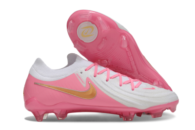 Nike Phantom GX Elite FG Low-Tops Soccer Cleats - White/Pink/Gold