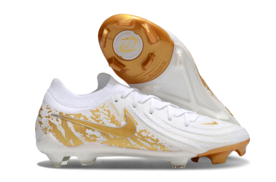 Nike Phantom GX Elite FG Low-Tops Soccer Cleats - White/Gold