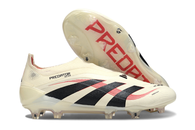 Adidas Predator Elite 25 Laceless FG Low-Tops Soccer Cleats - Beige/Black/Red