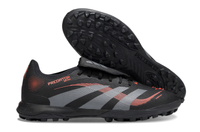 Adidas Predator Elite Foldover Tongue TF Low-Tops Soccer Shoes - Black/Grey/Red
