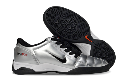 Nike Total 90 II IC Low-Tops Soccer Shoes - Silver/Black/White