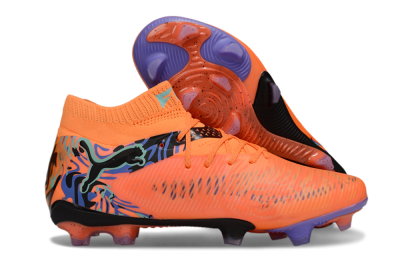 Puma Future 8 Ultimate FG Low-Tops Soccer Cleats - Orange/Blue/Black