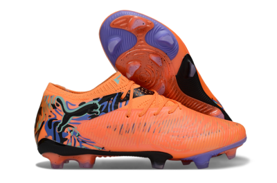 Puma Future 8 Ultimate FG Low-Tops Soccer Cleats - Orange/Blue/Black