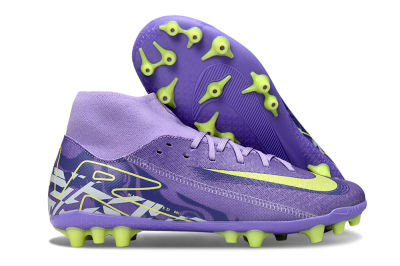 Nike Air Zoom Mercurial Superfly 10 Academy AG High-Tops Soccer Cleats - Purple/Yellow/White