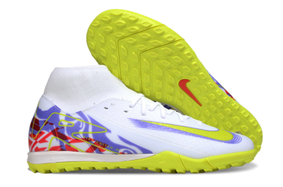 Nike Air Zoom Mercurial Superfly 10 Academy TF High-Tops Soccer Shoes - White/Purple/Yellow/Red