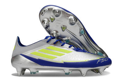 Adidas F50 Elite SG Low-Tops Soccer Cleats - Silver/Yellow/Blue