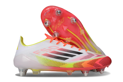 Adidas F50 Elite SG Low-Tops Soccer Cleats - White/Red/Yellow