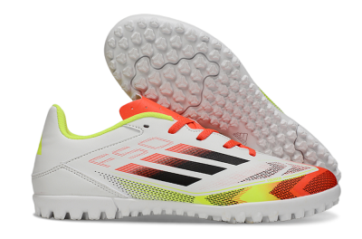 Adidas F50 Club TF Low-Tops Soccer Shoes - White/Red/Yellow