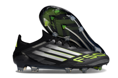 Adidas F50 Elite FG Low-Tops Soccer Cleats - Black/Silver/Yellow