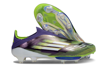 Adidas F50+ Elite Lightstrike Pro Laceless FG Low-Tops Soccer Cleats - Purple/White/Yellow