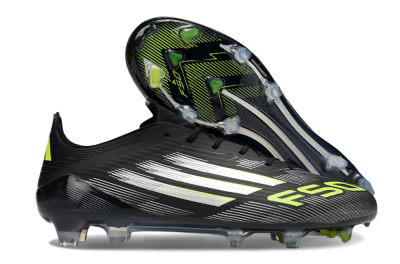 Adidas F50 Elite FG Low-Tops Soccer Cleats - Black/Silver/Yellow