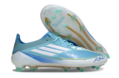 Messi x Adidas F50 Elite FG Low-Tops Soccer Cleats - Jade/White/Blue