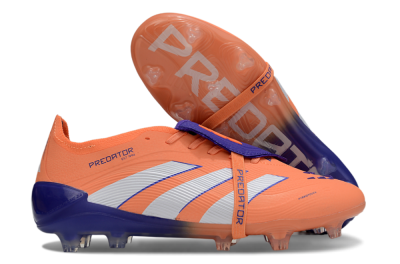 Adidas Predator Elite Foldover Tongue FG Low-Tops Soccer Cleats - Orange/White/Blue