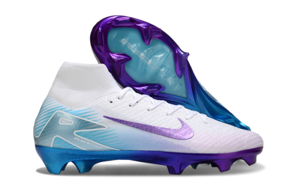 Nike Air Zoom Mercurial Superfly 10 Elite FG High-Tops Soccer Cleats - White/Purple/Jade