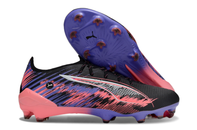 Puma Ultra 5 Ultimate FG Low-Tops Soccer Cleats - Black/Pink/Purple