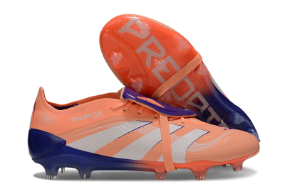 Adidas Predator Elite 25 Foldover Tongue FG Low-Tops Soccer Cleats - Orange/Purple/Blue
