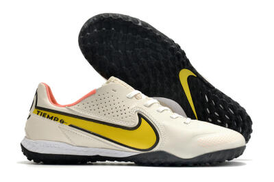 Nike Tiempo Legend 9 Pro TF Low-Tops Soccer Shoes - White/Yellow